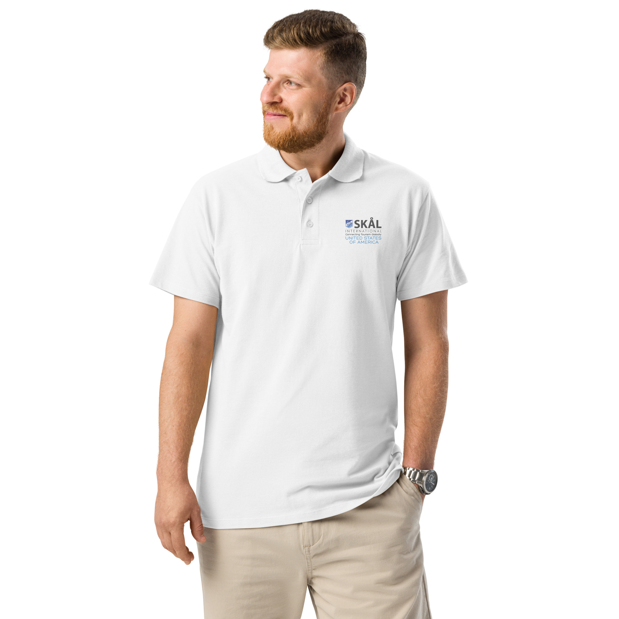Skål International USA Logo Unisex Premium Piqué Polo – Classic Fit, Polished Comfort - Image 2