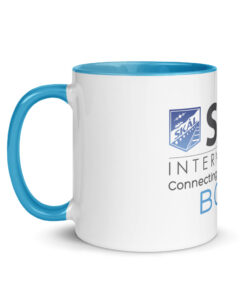Alternative view of Skål International Boise Coffee Mug – White Ceramic with Blue Interior, Premium 11oz / 15oz