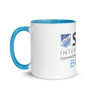 Alternative view of Skål International Boise Coffee Mug – White Ceramic with Blue Interior, Premium 11oz / 15oz
