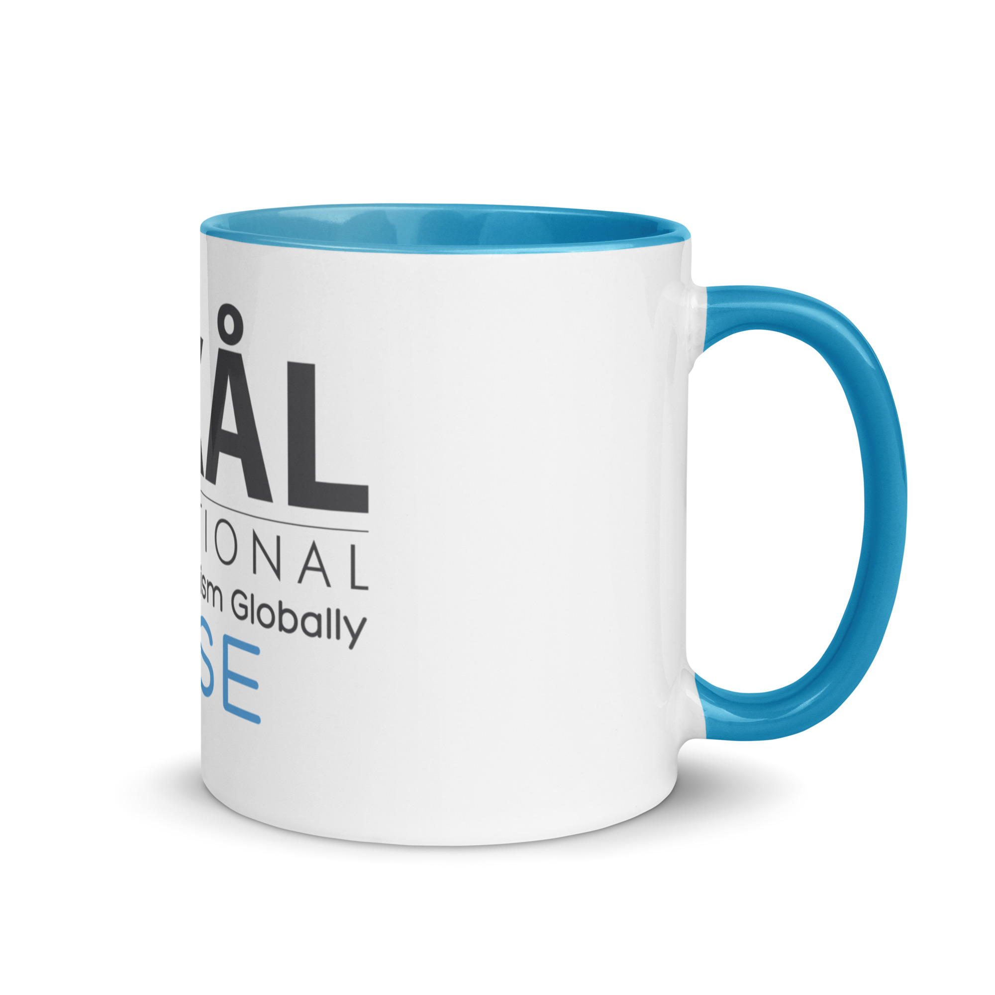 Skål International Boise Coffee Mug – White Ceramic with Blue Interior, Premium 11oz / 15oz - Image 3