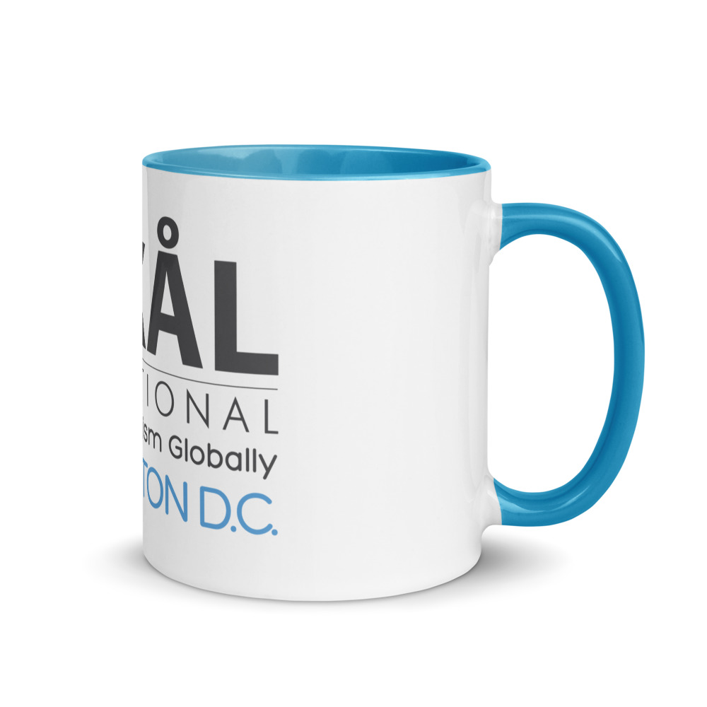 Skål International Washington DC Coffee Mug – White Ceramic with Blue Interior, Premium 11oz / 15oz - Image 3