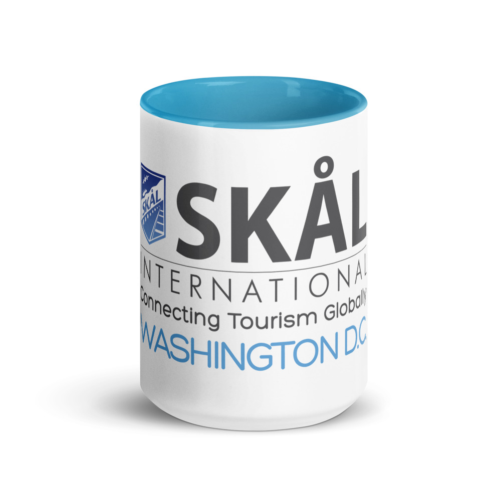 Skål International Washington DC Coffee Mug – White Ceramic with Blue Interior, Premium 11oz / 15oz - Image 5