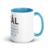Skål International Logo Coffee Mug – White Ceramic with Blue Interior, Premium 11oz / 15oz - Image 14